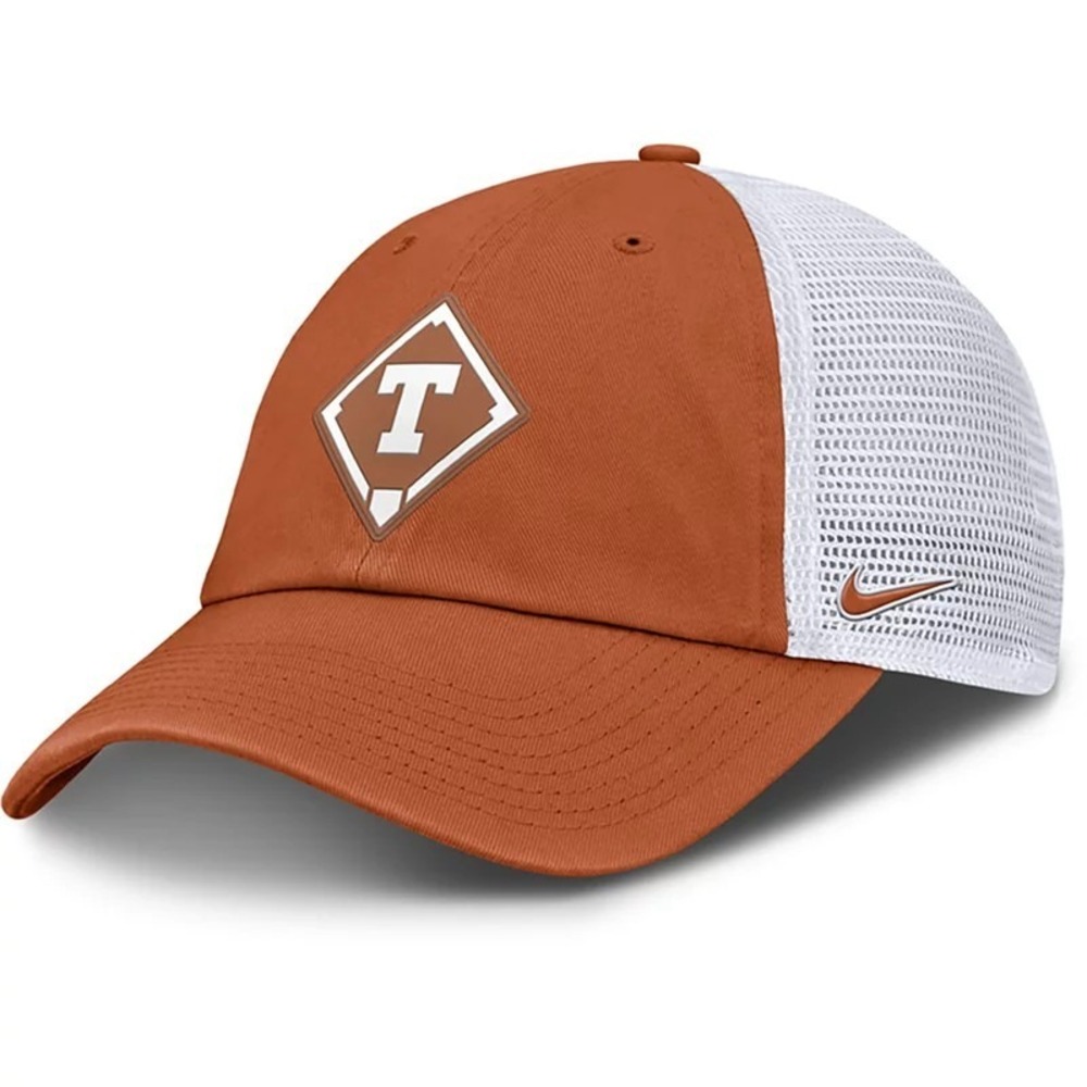 Nike Texas Club Primetime Unstructured Trucker Hat M/L Burnt Orange White Mens